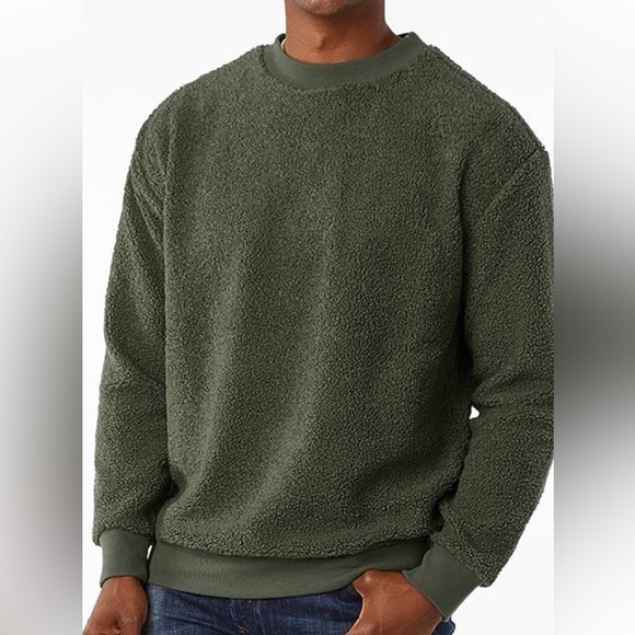Charles River Apparel unisex Sherpa pullover in Olive. Size Small. - Picture 8 of 9